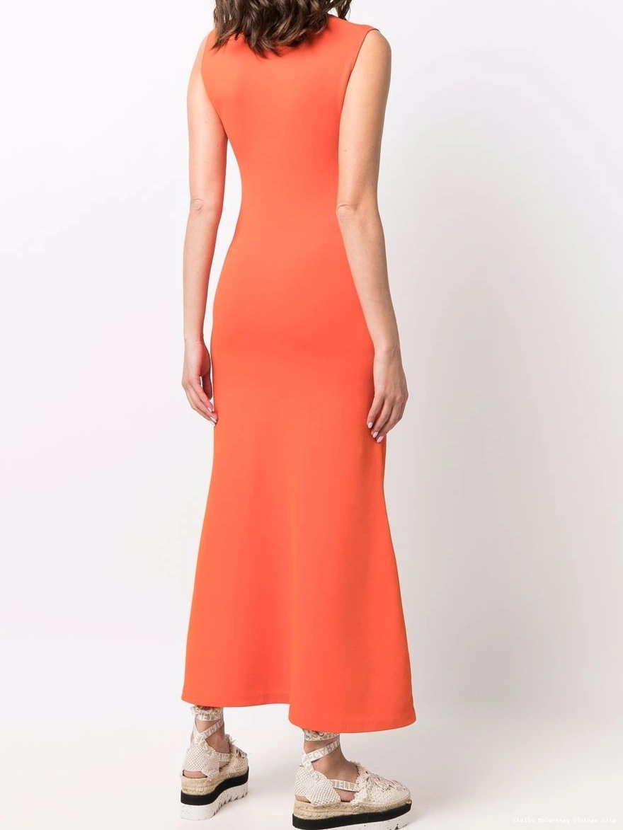 Affordable square-neck Women Stella flared McCartney sleeveless dress 0326